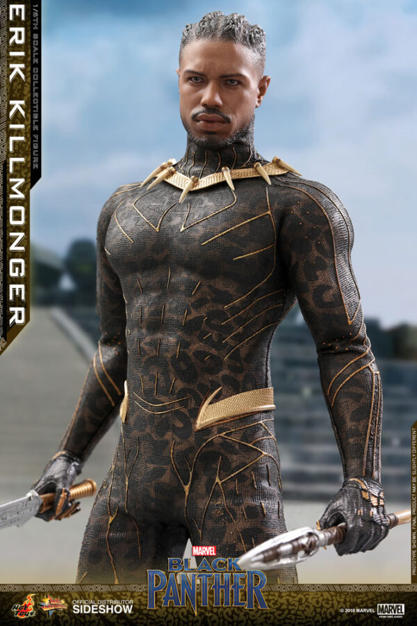 Hot Toys Erik Killmonger Sixth Scale  Black Panther NUEVO Y SELLADO CON CAJA CAFÉ