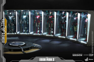 Iron Man 3 Hall of Armor (Set of 7) Diorama , escala 1/6 HOT TOYS, NO INCLUYE FIGURAS