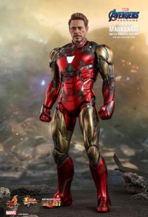 IRON MAN Hot Toys Avengers: Endgame MMS528D33 Iron Man Mark LXXXV (Battle Damaged Ver.), NUEVO Y SELLADO, CON CAJA CAFÉ